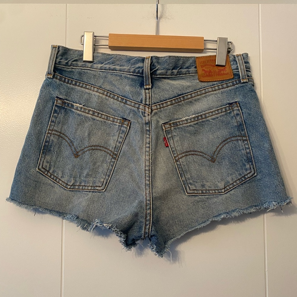 Levi's- Blue Distressed Jean Shorts Vintage-Inspired